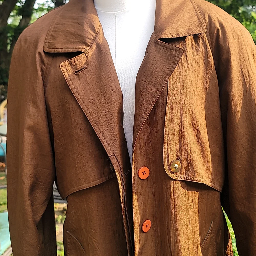 J.Galleryvintage 80‎ 90 Transformer Wool Brown Long Coat - Picture 8 of 12
